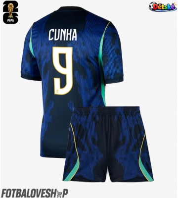 Brazílie Matheus Cunha #9 Dětské Venkovní Dres MS 2026 Krátký Rukáv (+ trenýrky)